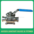 Sanitary Clamp Three Piece Non-retention Ball Valve